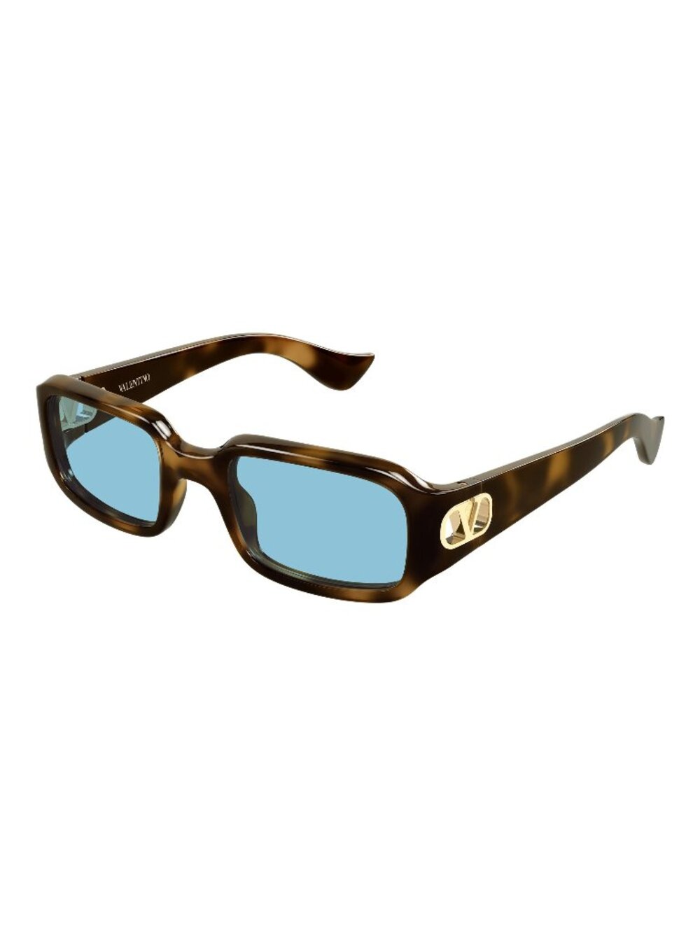 New Valentino Women's Sunglasses Havana Blue Lens Injected Frame VG0016S 003 53
